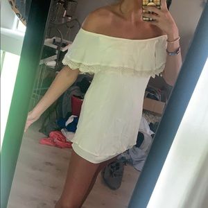 Cream off the shoulder dress